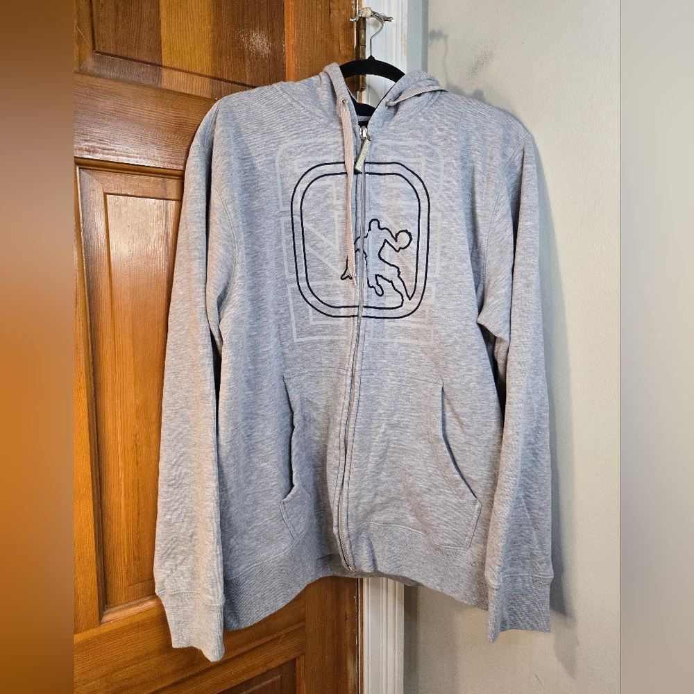 Men's Zip-Up Hoodie in Light Gray Sz XL